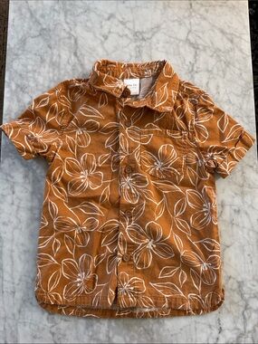 Little Co. Kids toddler baby hawaiian Floral Button-Up Shirt 5T